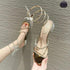 Summer Women Butterfly Wraps Mid Block Heels